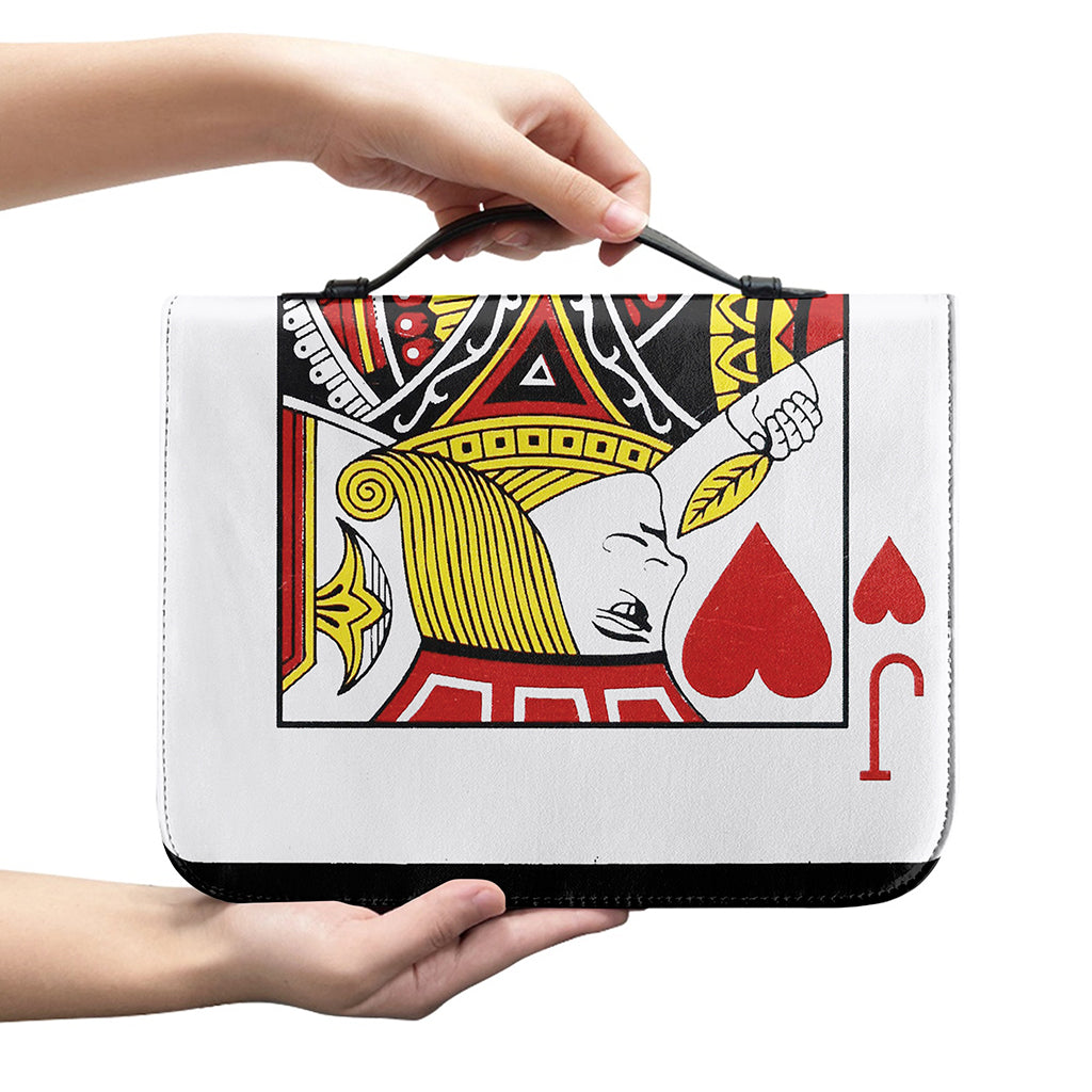 Jack Of Hearts Playing Card Print Leather Bible Cover