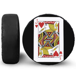 Jack Of Hearts Playing Card Print Leather Spare Tire Cover