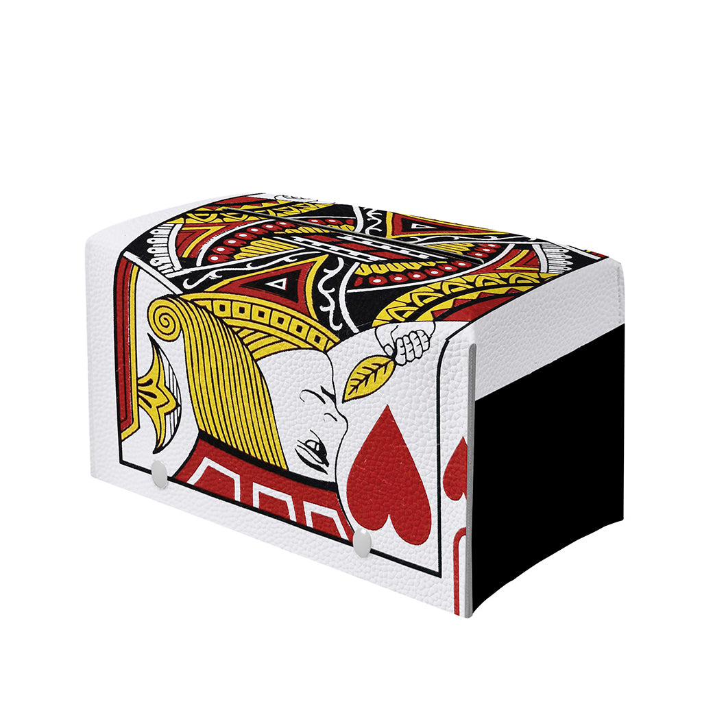 Jack Of Hearts Playing Card Print Leather Tissue Box Cover