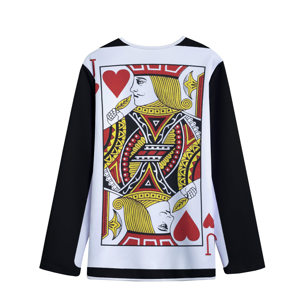 Jack Of Hearts Playing Card Print Long Sleeve Short Coat
