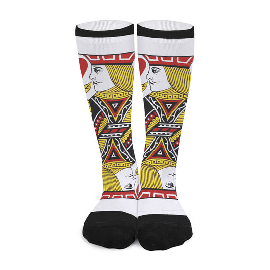 Jack Of Hearts Playing Card Print Long Socks