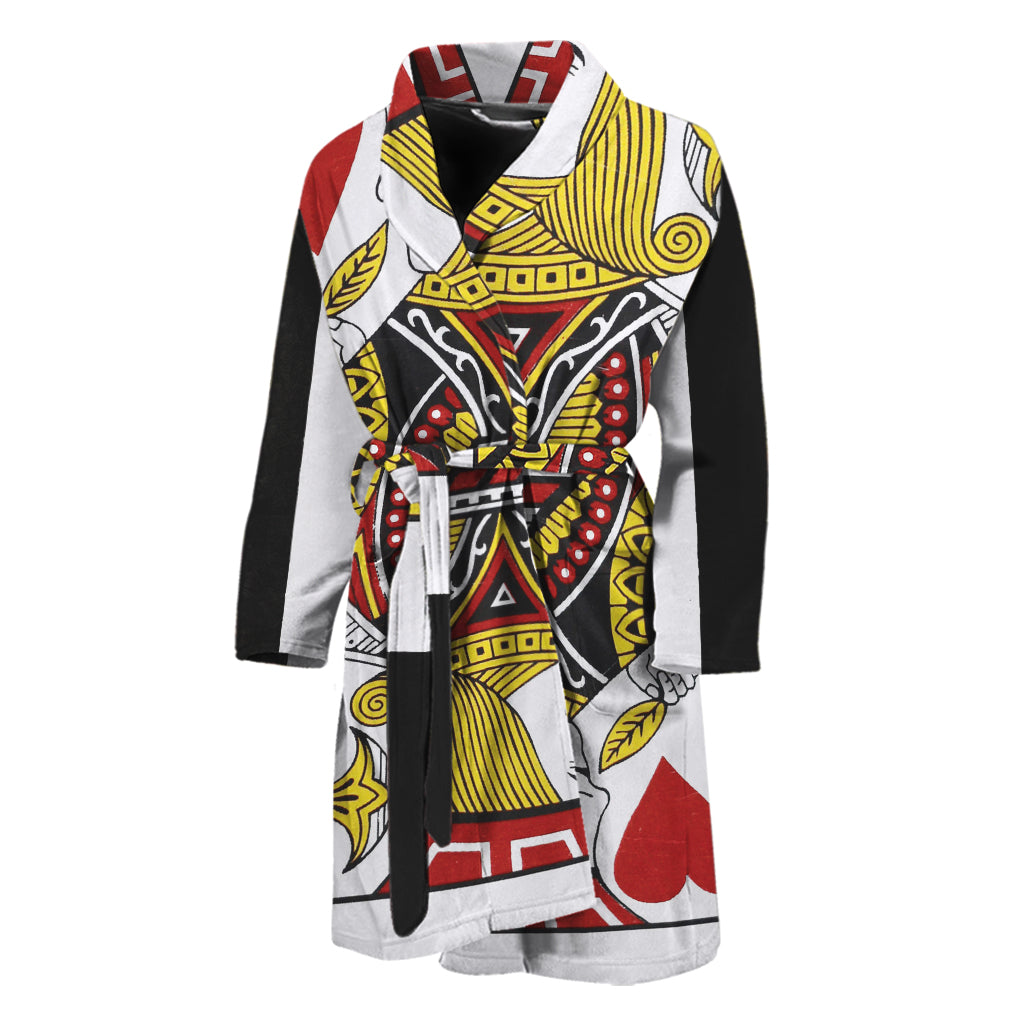 Jack Of Hearts Playing Card Print Men's Bathrobe