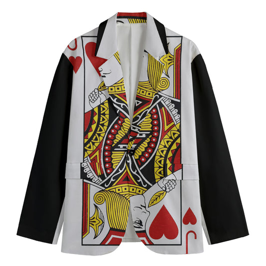 Jack Of Hearts Playing Card Print Men's Blazer