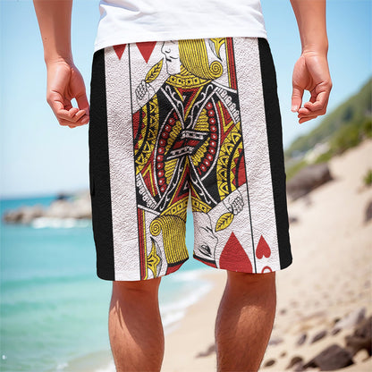 Jack Of Hearts Playing Card Print Men's Cargo Shorts