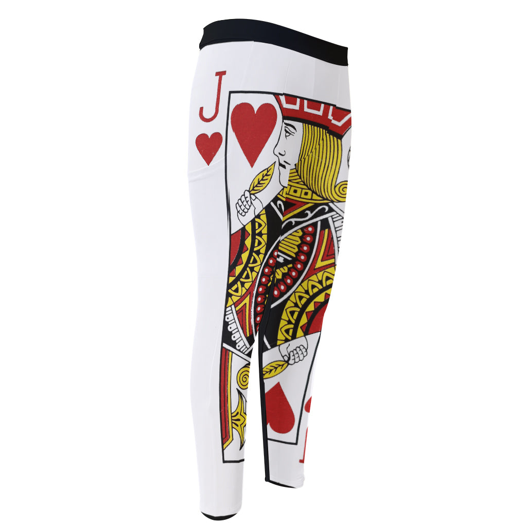 Jack Of Hearts Playing Card Print Men's Compression Pants