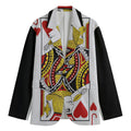 Jack Of Hearts Playing Card Print Men's Cotton Blazer