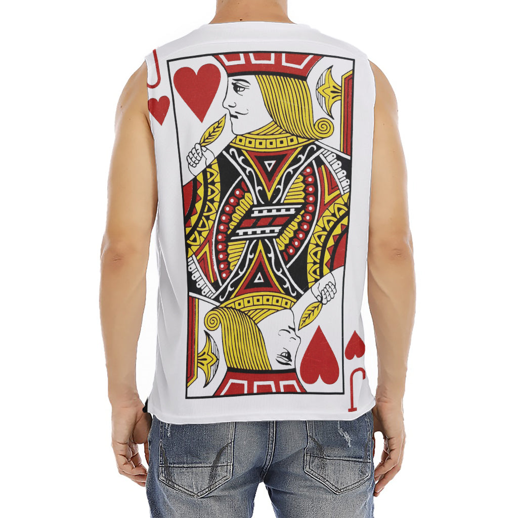 Jack Of Hearts Playing Card Print Men's Fitness Tank Top