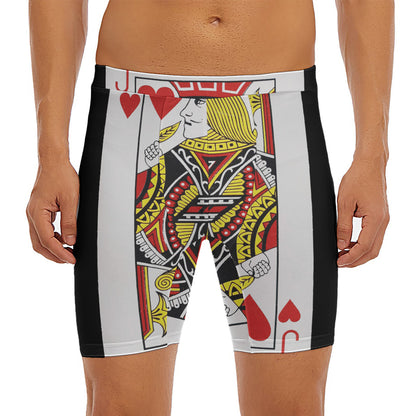Jack Of Hearts Playing Card Print Men's Long Boxer Briefs