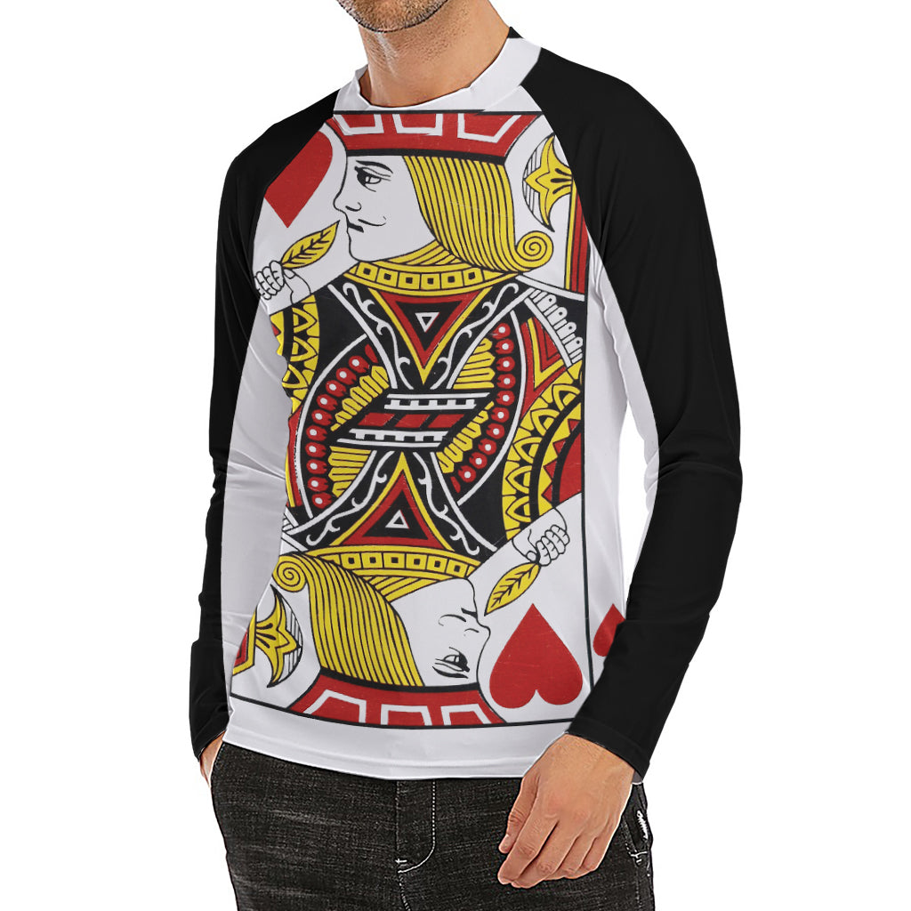 Jack Of Hearts Playing Card Print Men's Long Sleeve Rash Guard