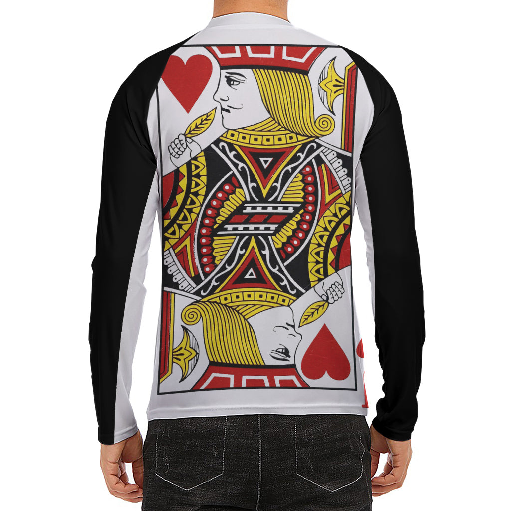 Jack Of Hearts Playing Card Print Men's Long Sleeve Rash Guard