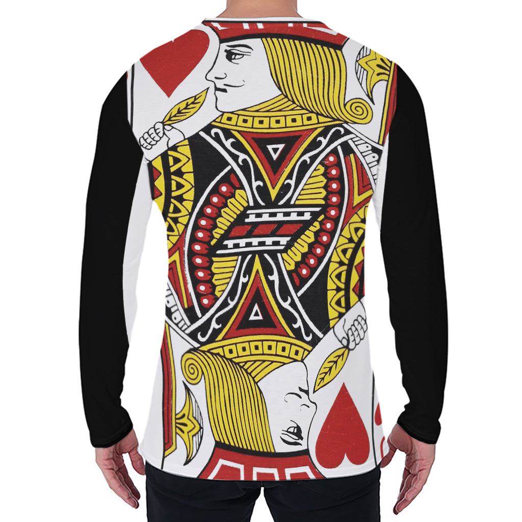 Jack Of Hearts Playing Card Print Men's Long Sleeve T-Shirt