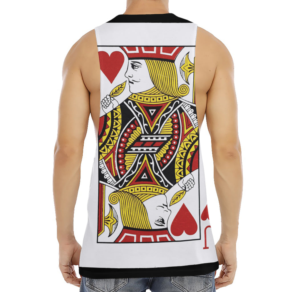 Jack Of Hearts Playing Card Print Men's Muscle Tank Top