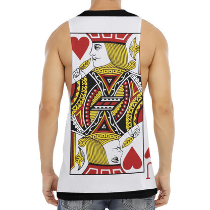 Jack Of Hearts Playing Card Print Men's Muscle Tank Top