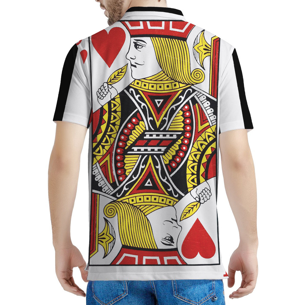 Jack Of Hearts Playing Card Print Men's Polo Shirt