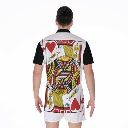 Jack Of Hearts Playing Card Print Men's Rompers