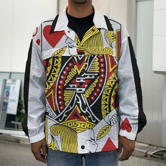 Jack Of Hearts Playing Card Print Men's Shirt Jacket