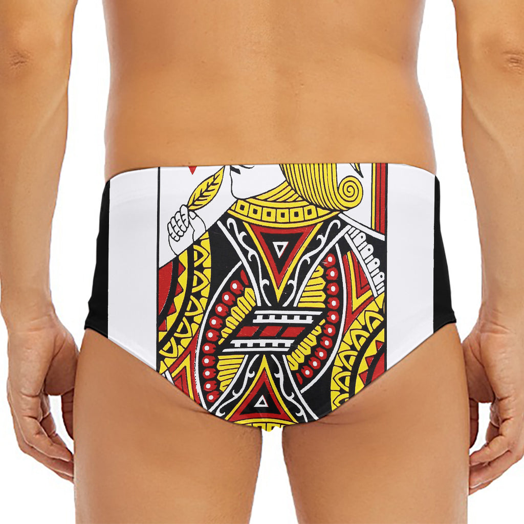 Jack Of Hearts Playing Card Print Men's Triangle Swim Briefs