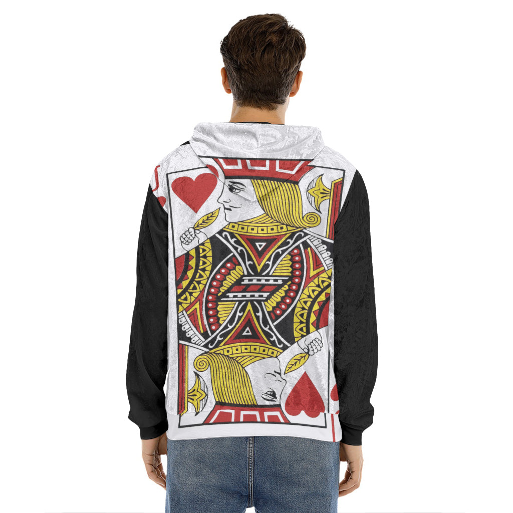 Jack Of Hearts Playing Card Print Men's Velvet Pullover Hoodie