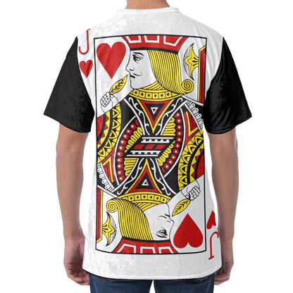 Jack Of Hearts Playing Card Print Men's Velvet T-Shirt