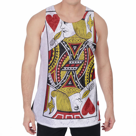 Jack Of Hearts Playing Card Print Men's Velvet Tank Top