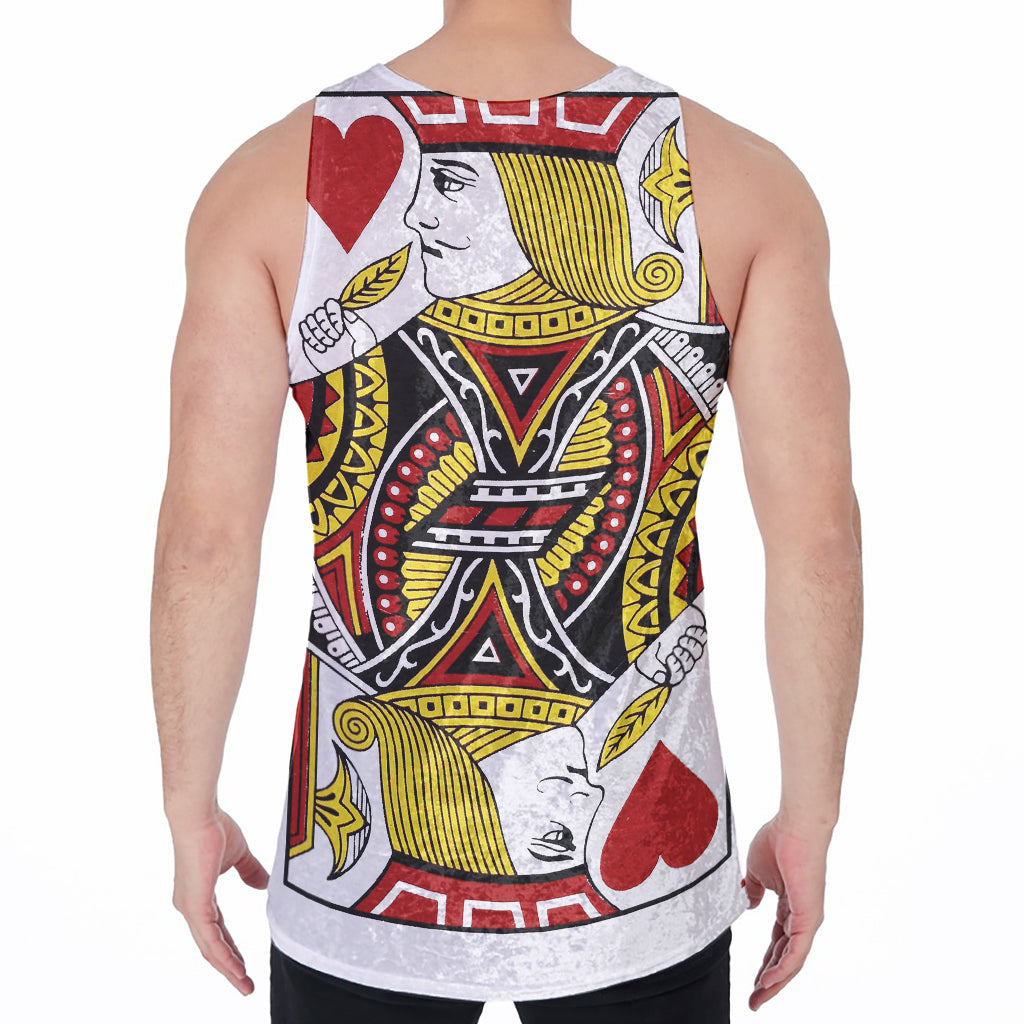 Jack Of Hearts Playing Card Print Men's Velvet Tank Top