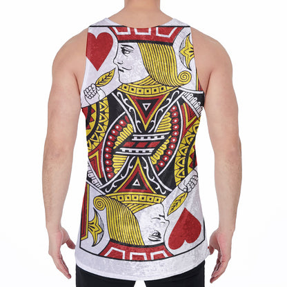 Jack Of Hearts Playing Card Print Men's Velvet Tank Top