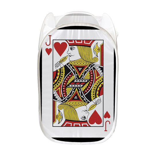 Jack Of Hearts Playing Card Print Mesh Laundry Hamper