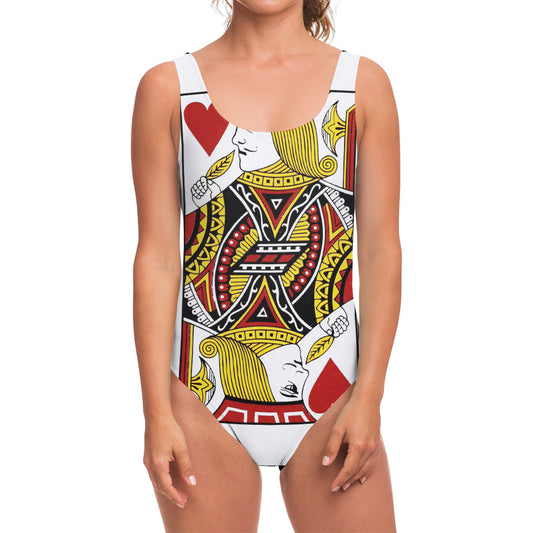 Jack Of Hearts Playing Card Print One Piece Swimsuit
