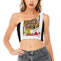 Jack Of Hearts Playing Card Print One Shoulder Crop Top