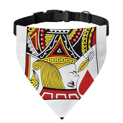 Jack Of Hearts Playing Card Print Over The Collar Dog Bandana
