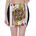 Jack Of Hearts Playing Card Print Pencil Mini Skirt