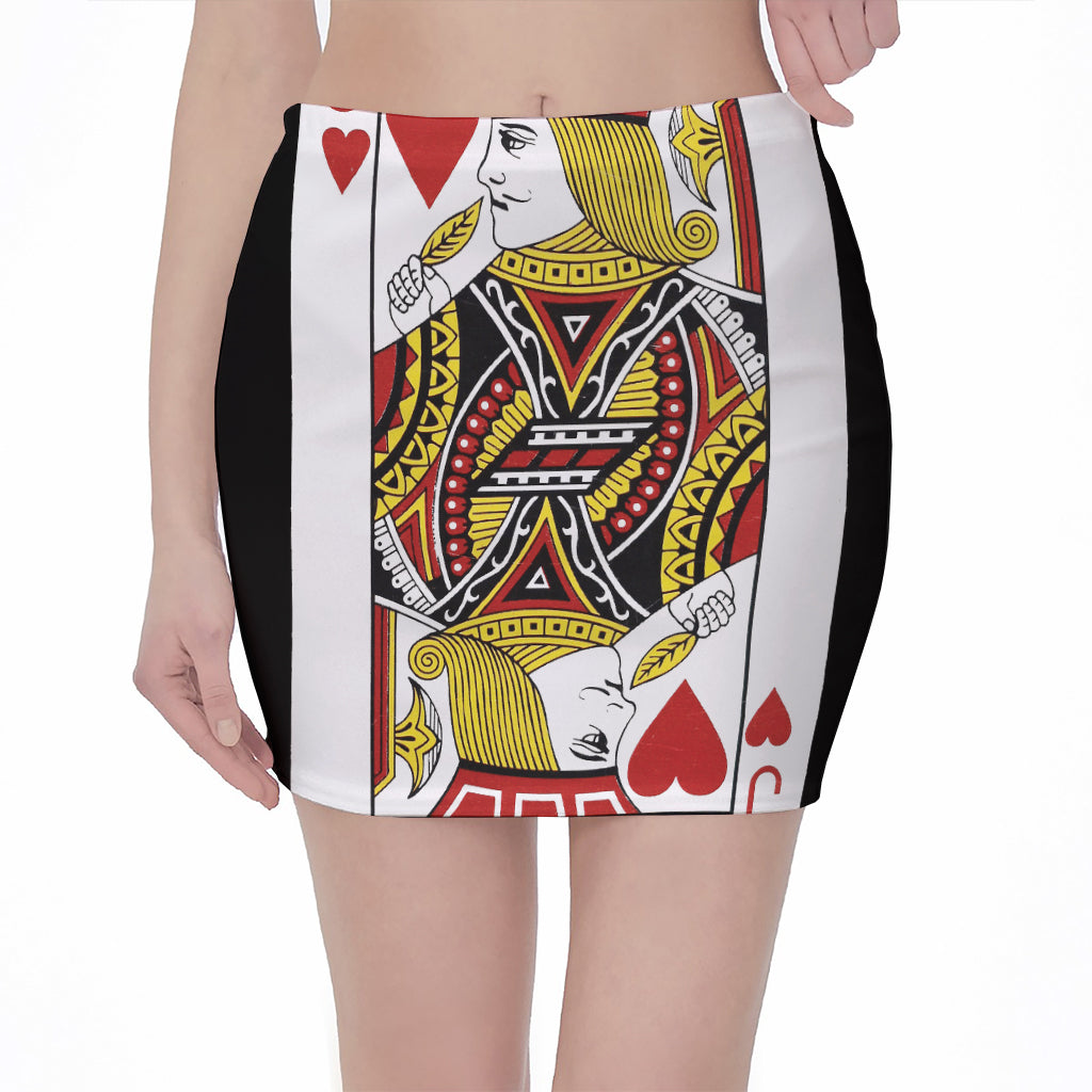 Jack Of Hearts Playing Card Print Pencil Mini Skirt