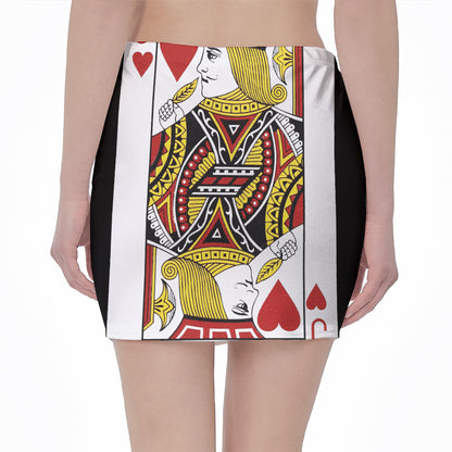 Jack Of Hearts Playing Card Print Pencil Mini Skirt