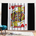 Jack Of Hearts Playing Card Print Pencil Pleat Curtains