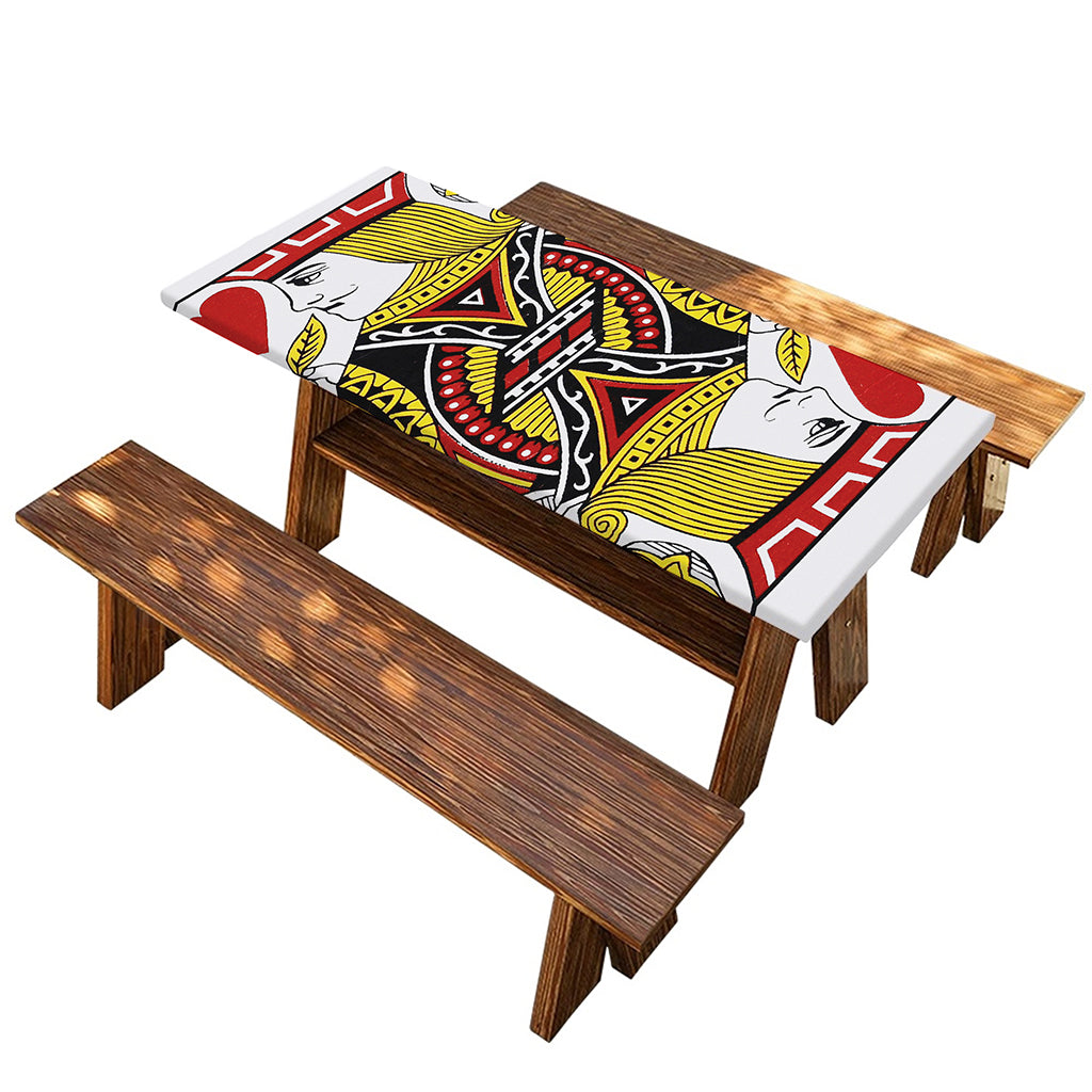 Jack Of Hearts Playing Card Print Picnic Table Cover