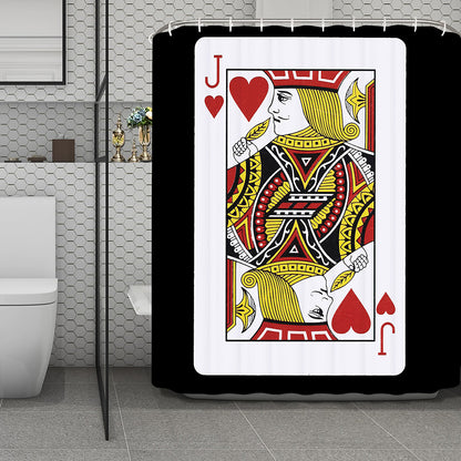 Jack Of Hearts Playing Card Print Polyester Shower Curtain