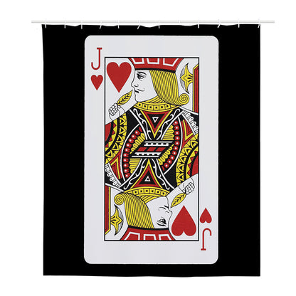 Jack Of Hearts Playing Card Print Polyester Shower Curtain