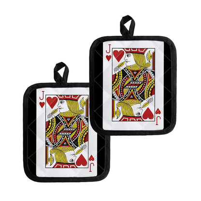 Jack Of Hearts Playing Card Print Pot Holders