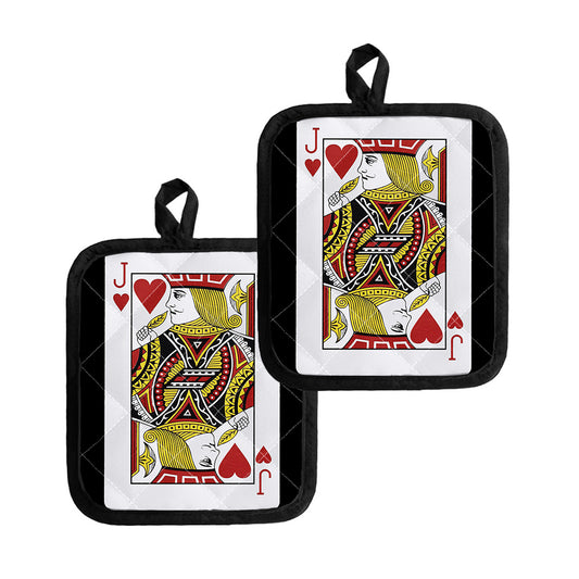 Jack Of Hearts Playing Card Print Pot Holders