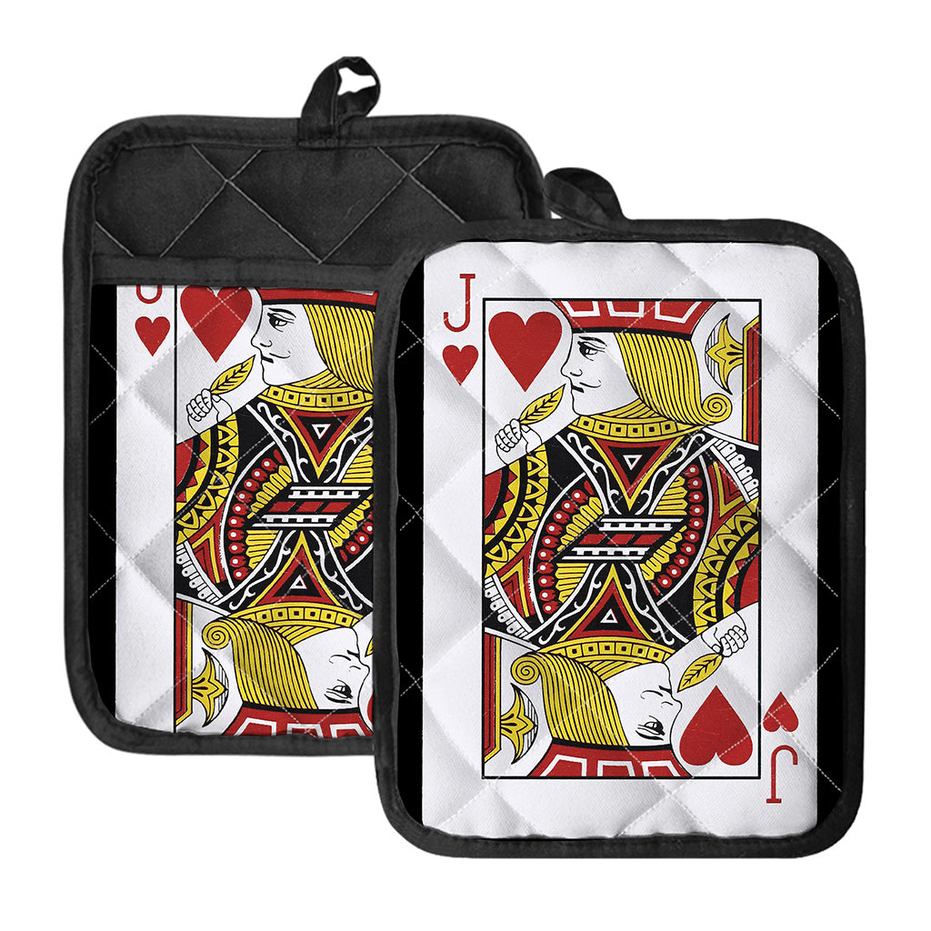 Jack Of Hearts Playing Card Print Pot Holders With Pocket