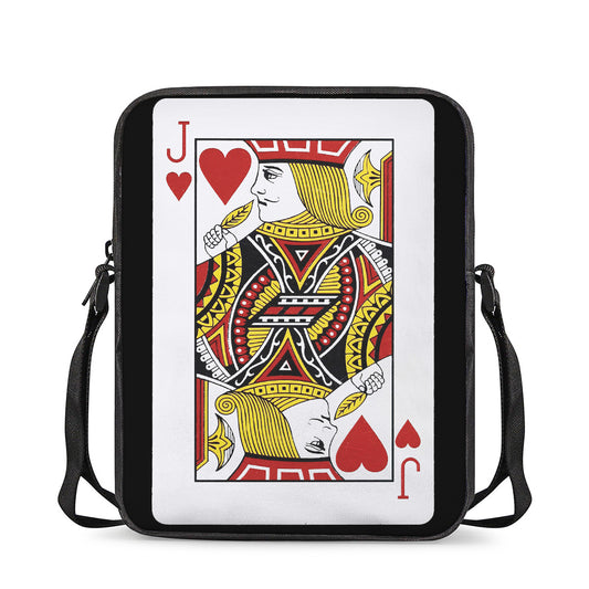Jack Of Hearts Playing Card Print Rectangular Crossbody Bag