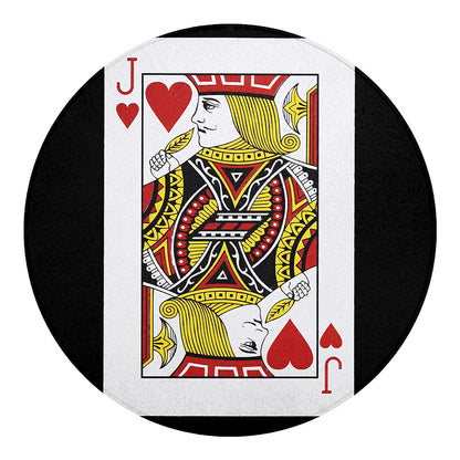 Jack Of Hearts Playing Card Print Round Blanket