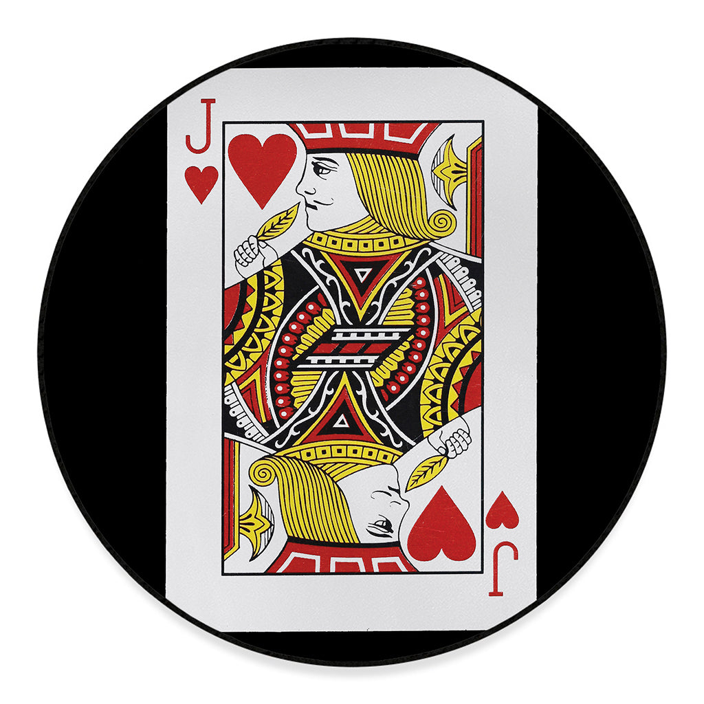 Jack Of Hearts Playing Card Print Round Floor Mat