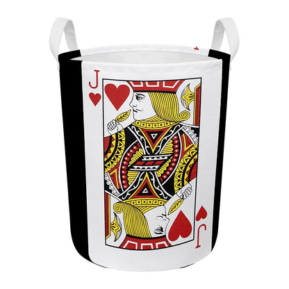 Jack Of Hearts Playing Card Print Round Laundry Basket