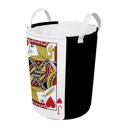 Jack Of Hearts Playing Card Print Round Laundry Basket