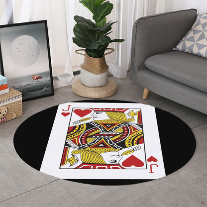 Jack Of Hearts Playing Card Print Round Rug