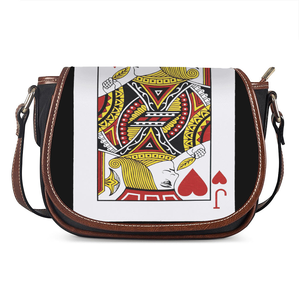 Jack Of Hearts Playing Card Print Saddle Bag