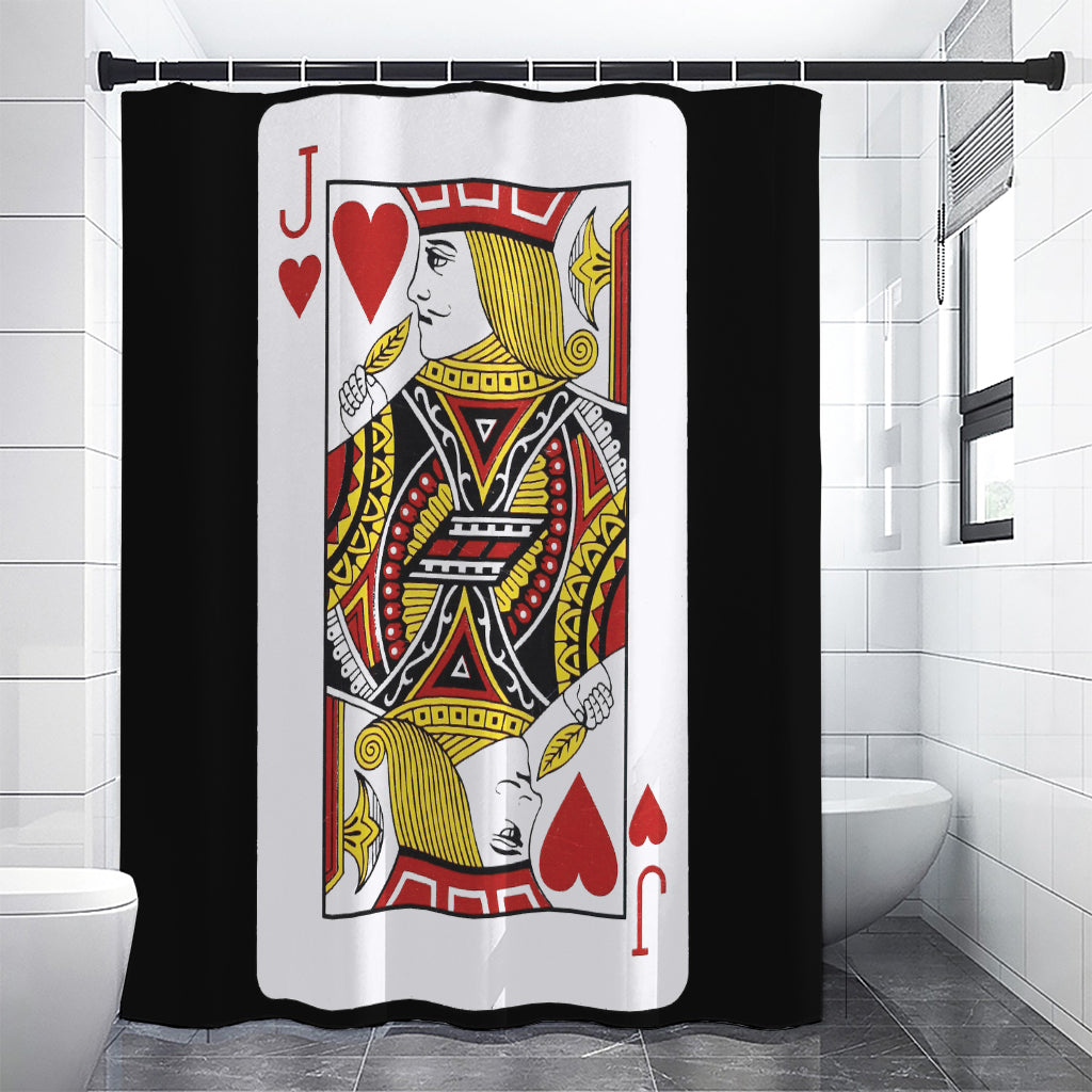 Jack Of Hearts Playing Card Print Shower Curtain