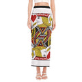 Jack Of Hearts Playing Card Print Side Slit Maxi Skirt