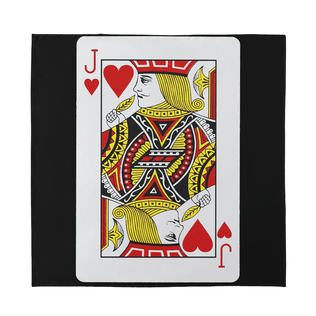 Jack Of Hearts Playing Card Print Silk Bandana